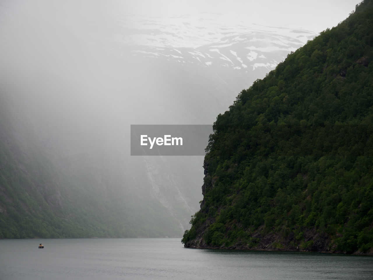 Scenic view of sea and mountains