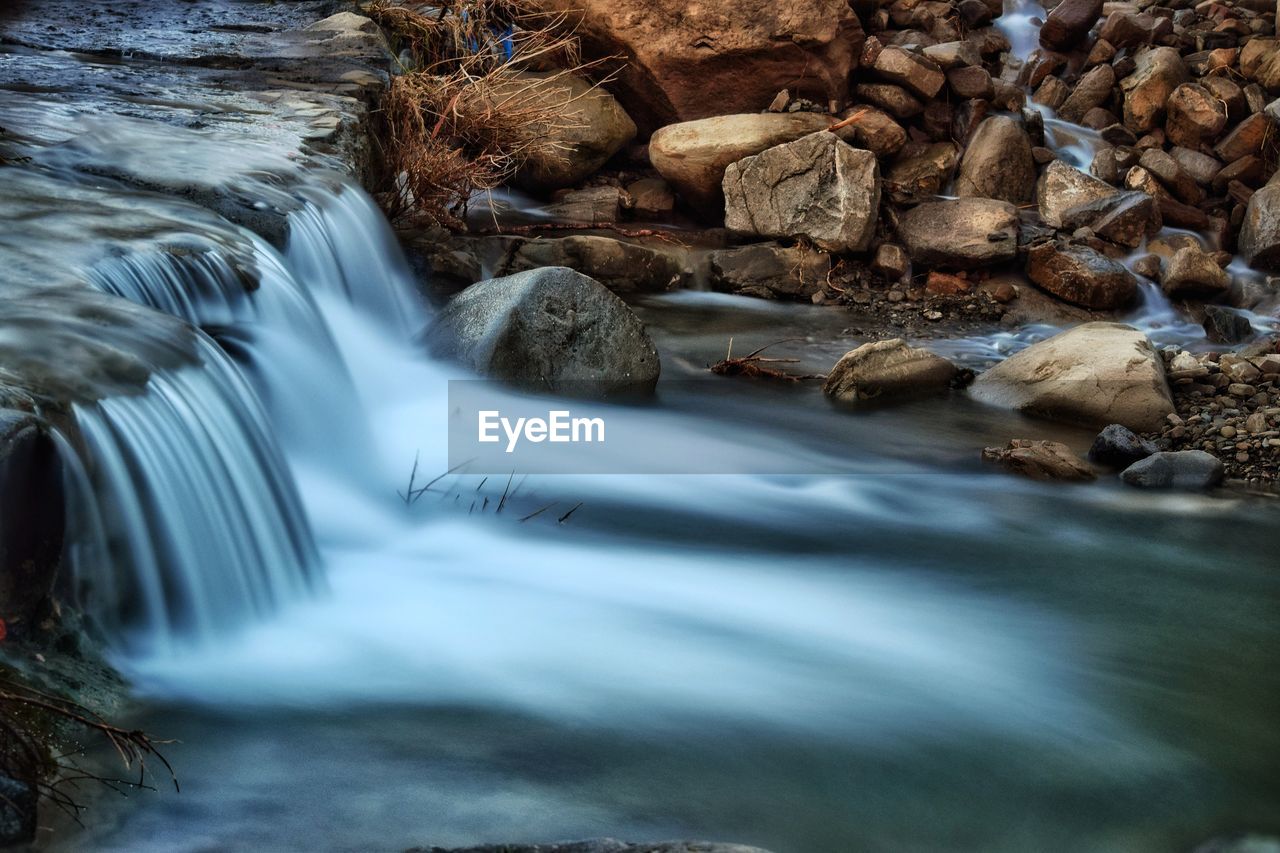 Scenic view of waterfall