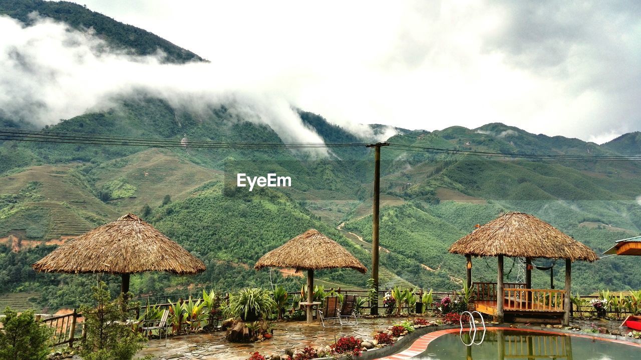 Scenic view of mountains against sky