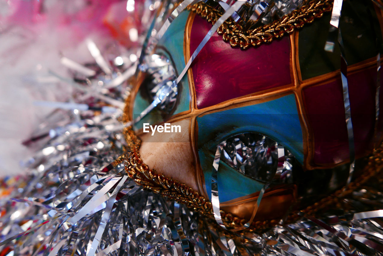 Close-up of christmas ornaments