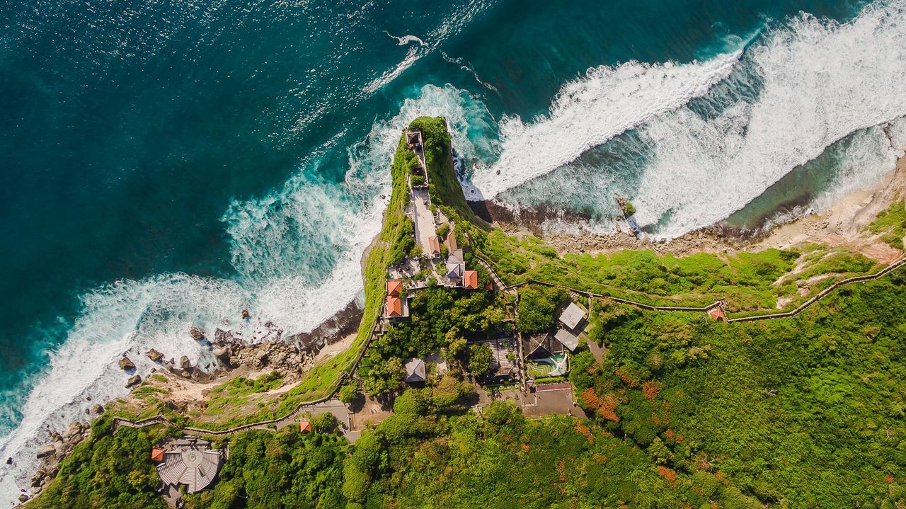 High angle view of coast