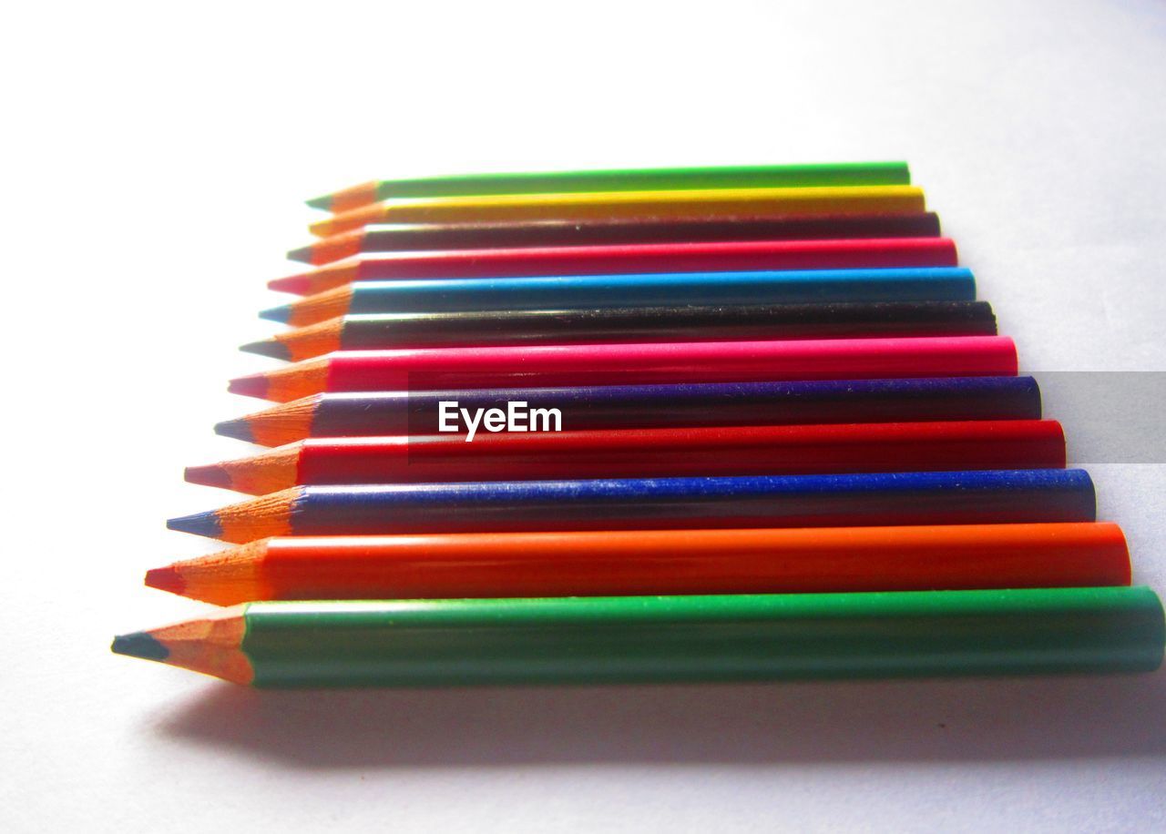 Close-up of colored pencils