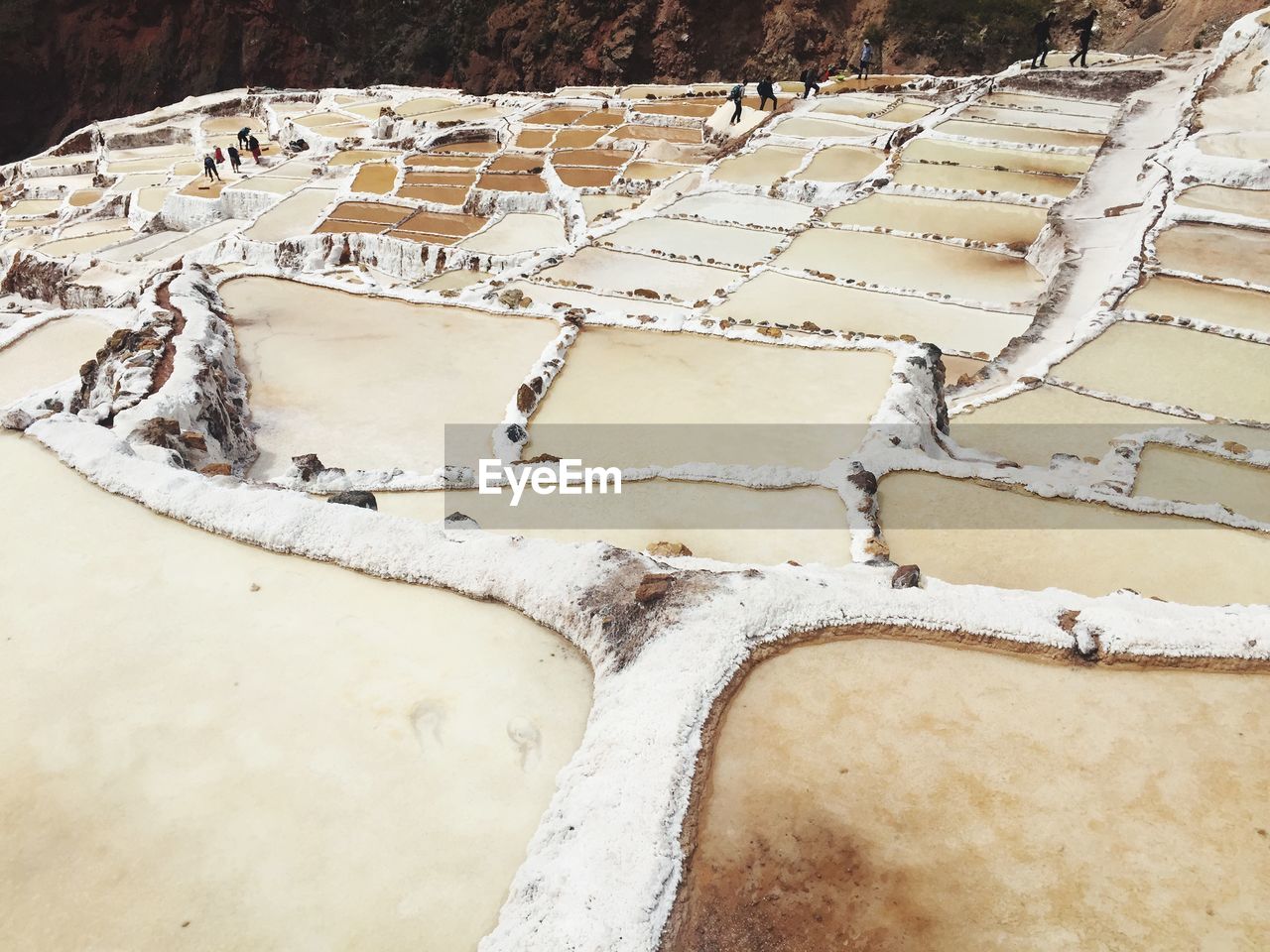 High angle view of salt flats