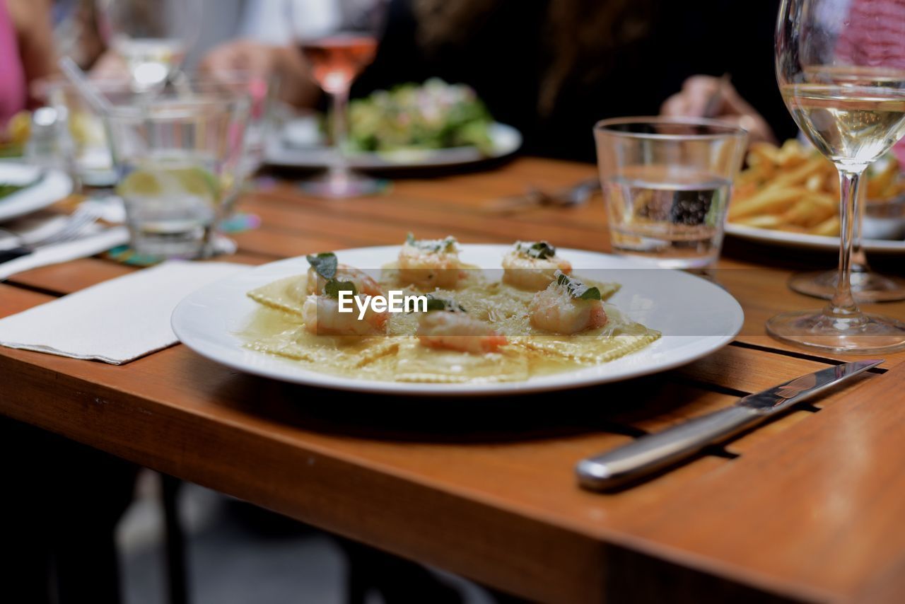 Food on table at restaurant