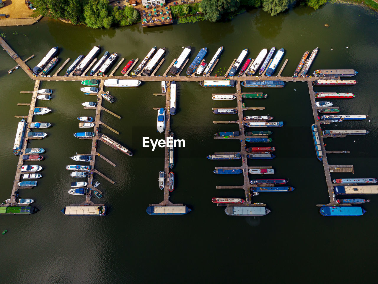 High angle view of boating lake