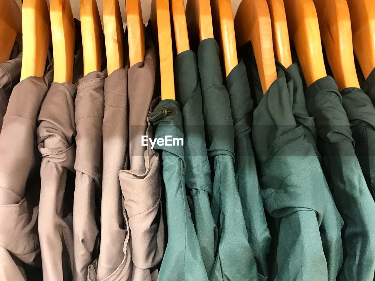 Full frame shot of clothes hanging on rack