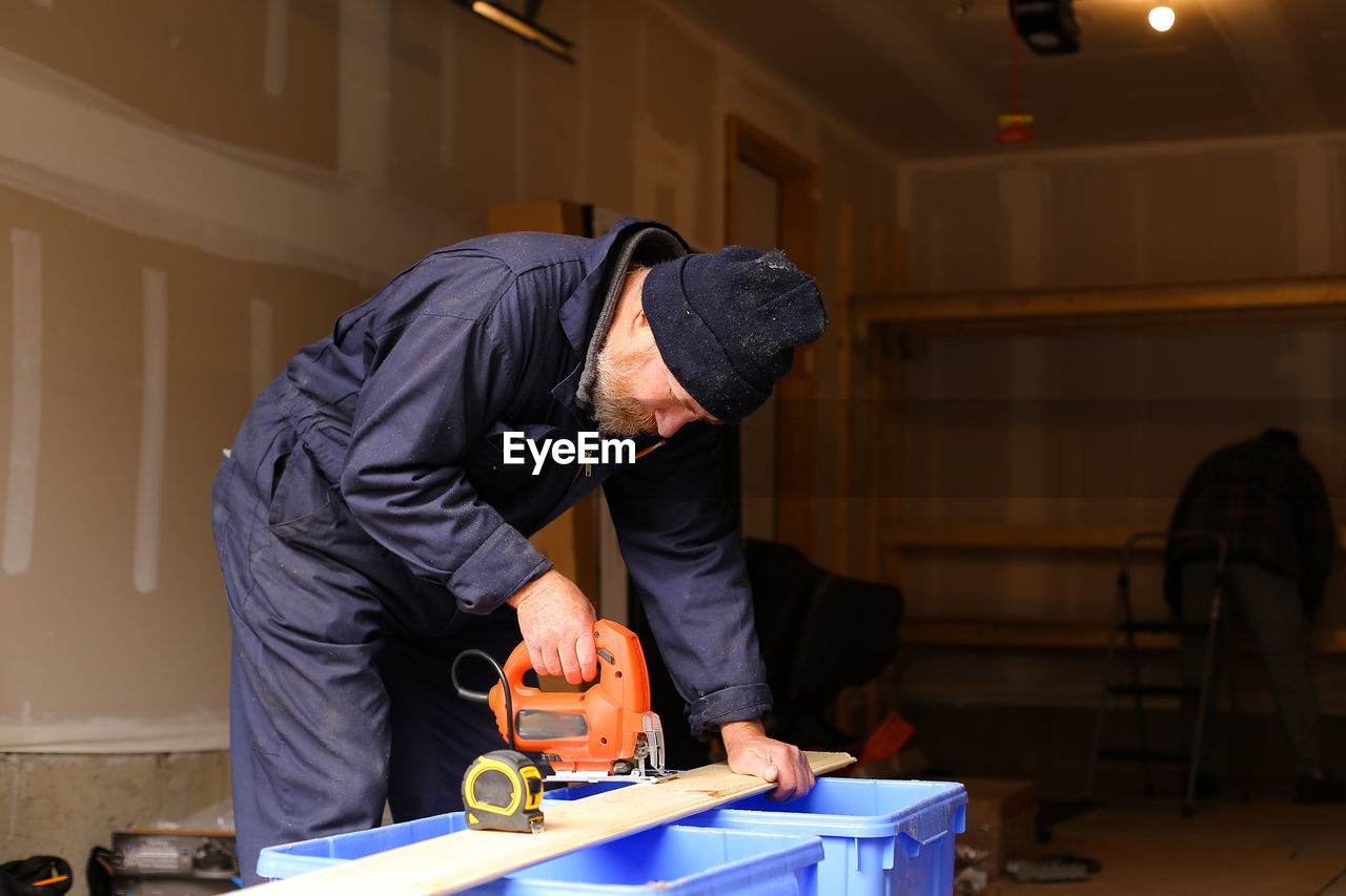 Man working on table