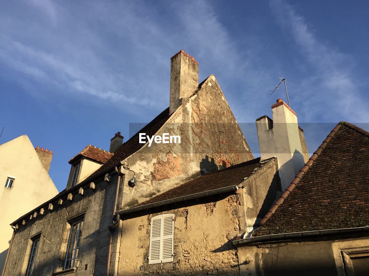 Traditional buildings and streets in dole's old town, france