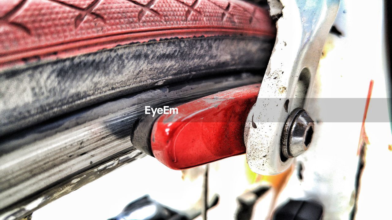 Close-up of bicycle brake