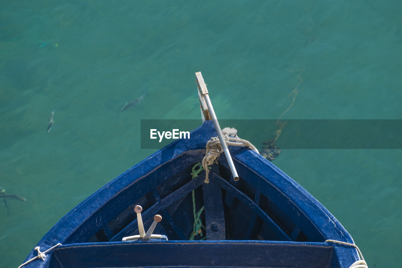 Cropped image of boat in sea