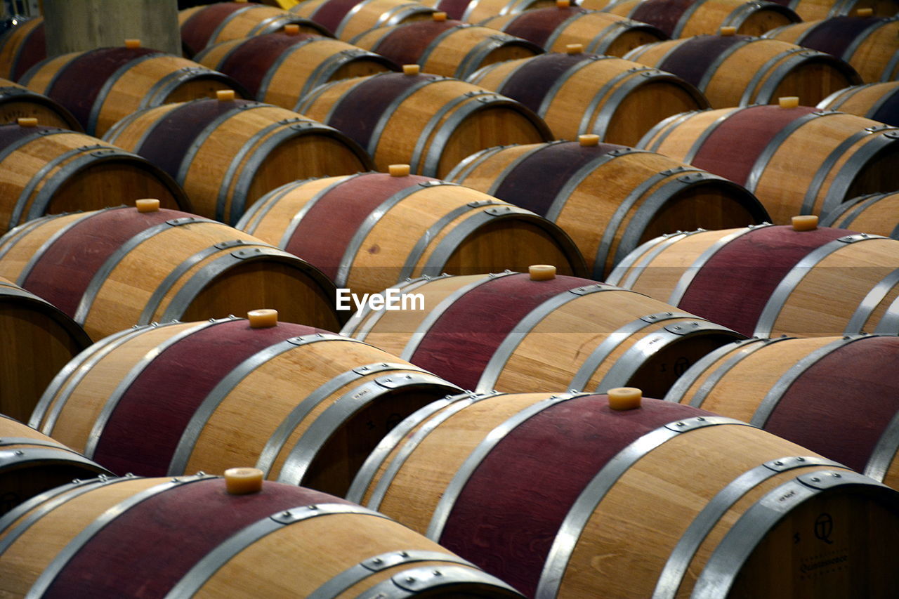 Full frame shot of wine barrel