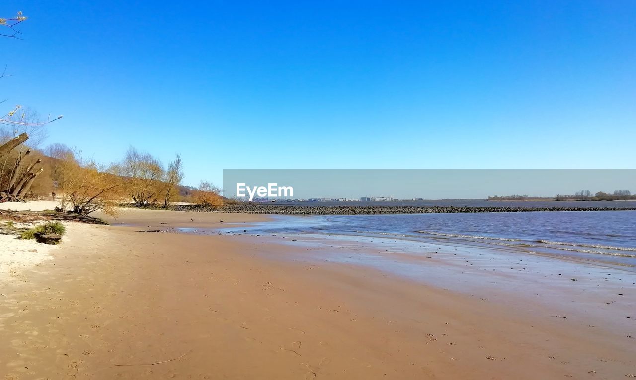 SCENIC VIEW OF BEACH AGAINST CLEAR SKY