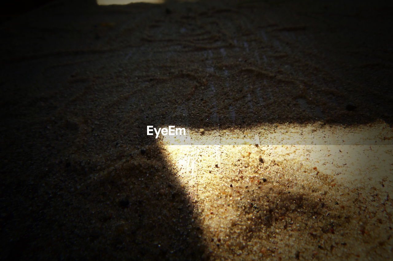 CLOSE-UP OF SHADOW ON ROAD