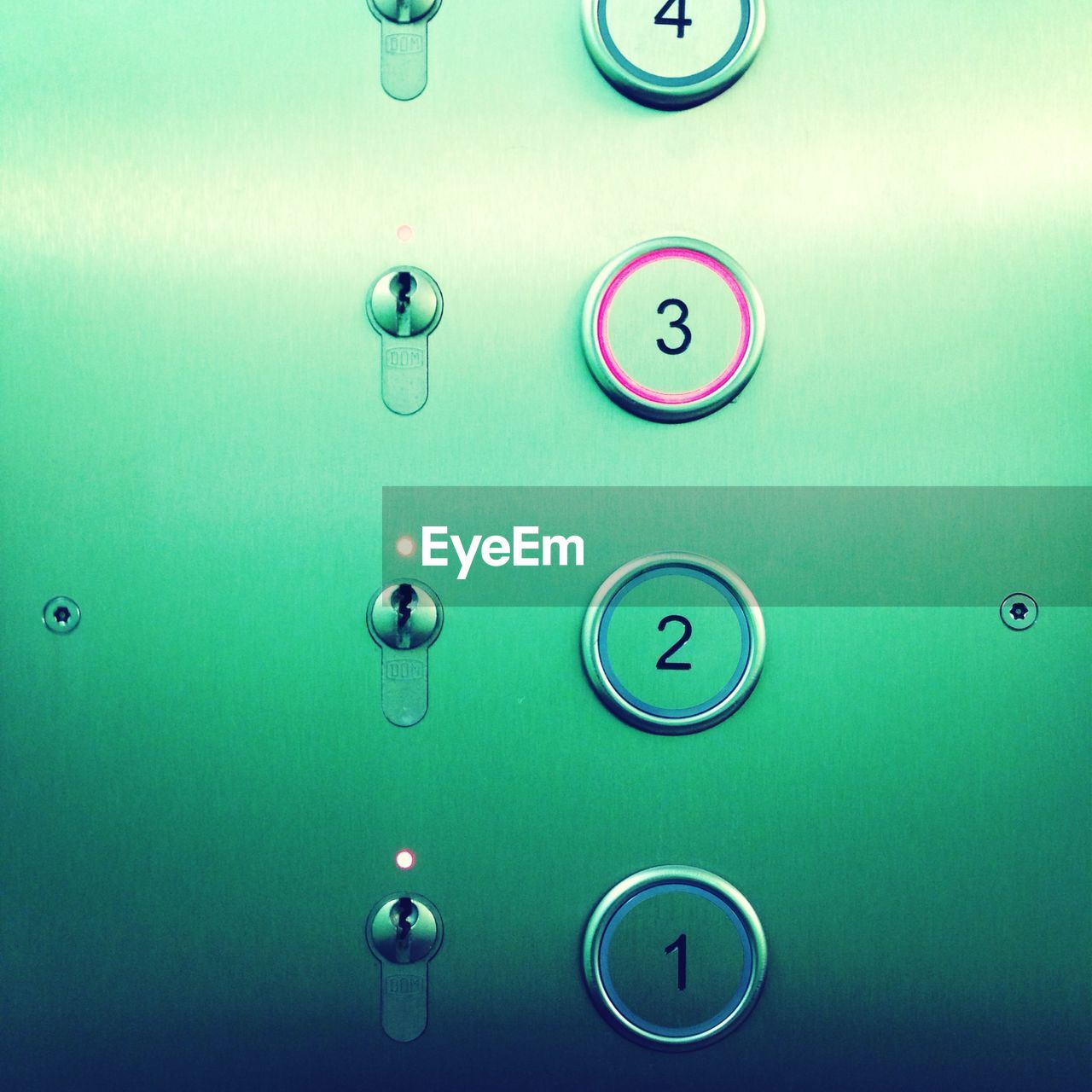 Close-up of elevator buttons