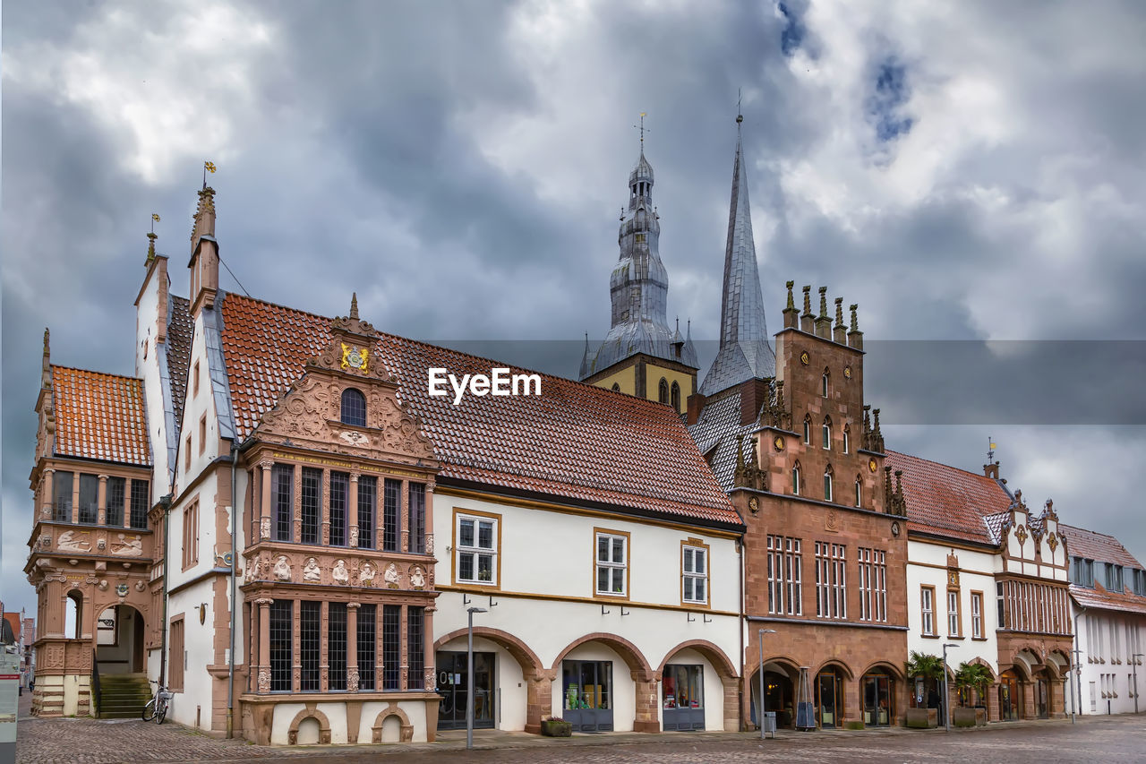 Market square of lemgo with town hall, germany