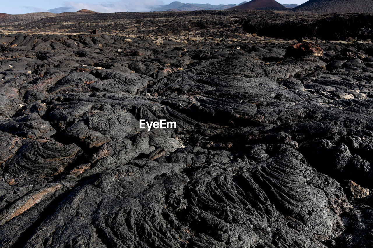 Aerial view of volcanic landscape