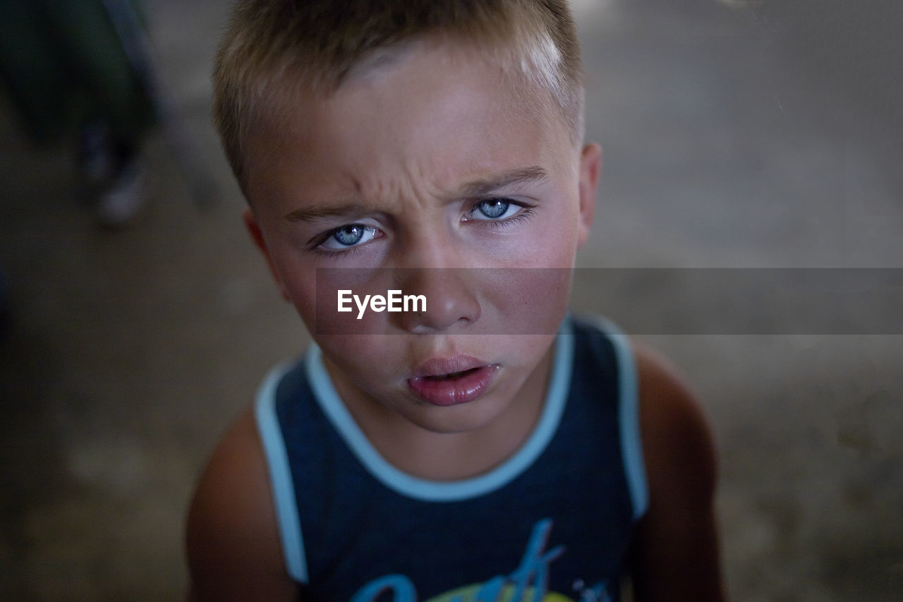 Portrait of boy with gray eyes