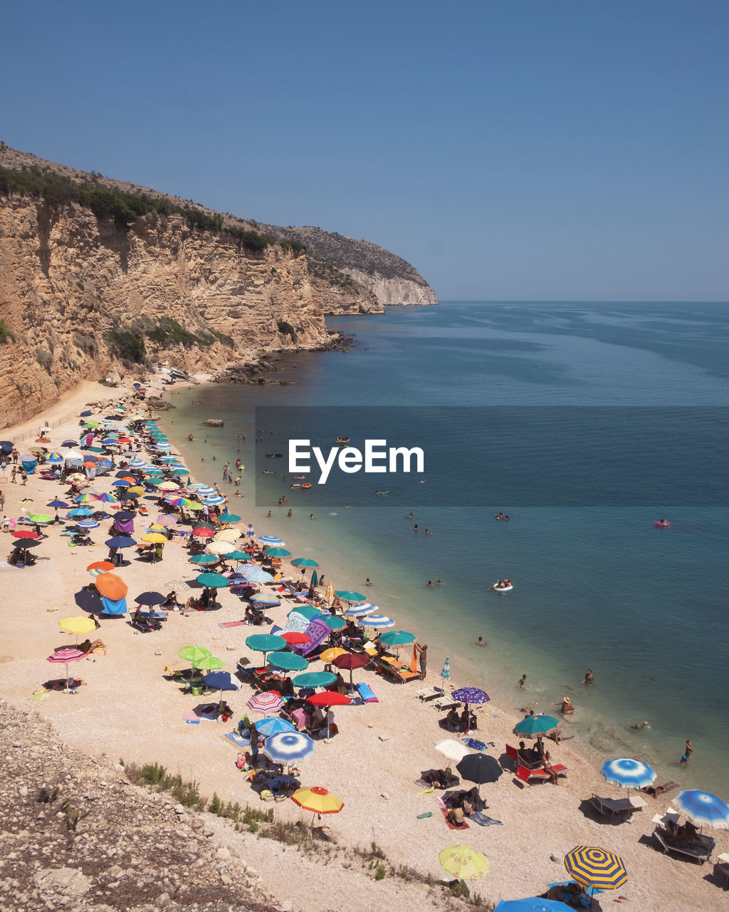 High angle view of beach against sky