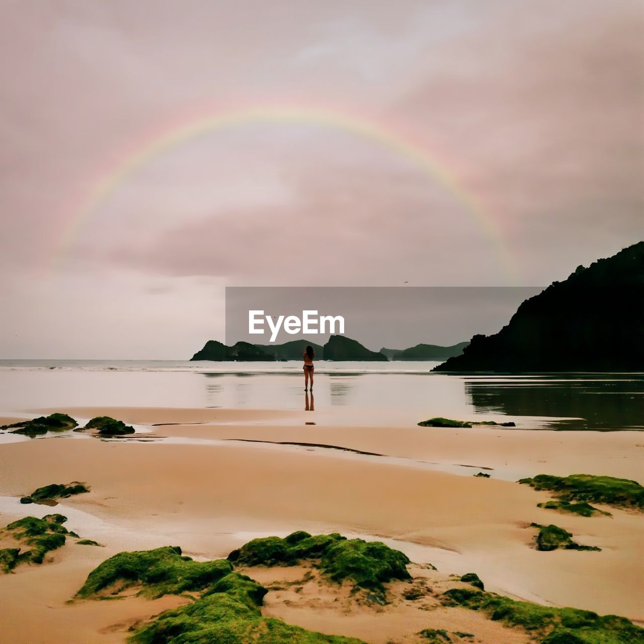 Scenic view of sea at sunset