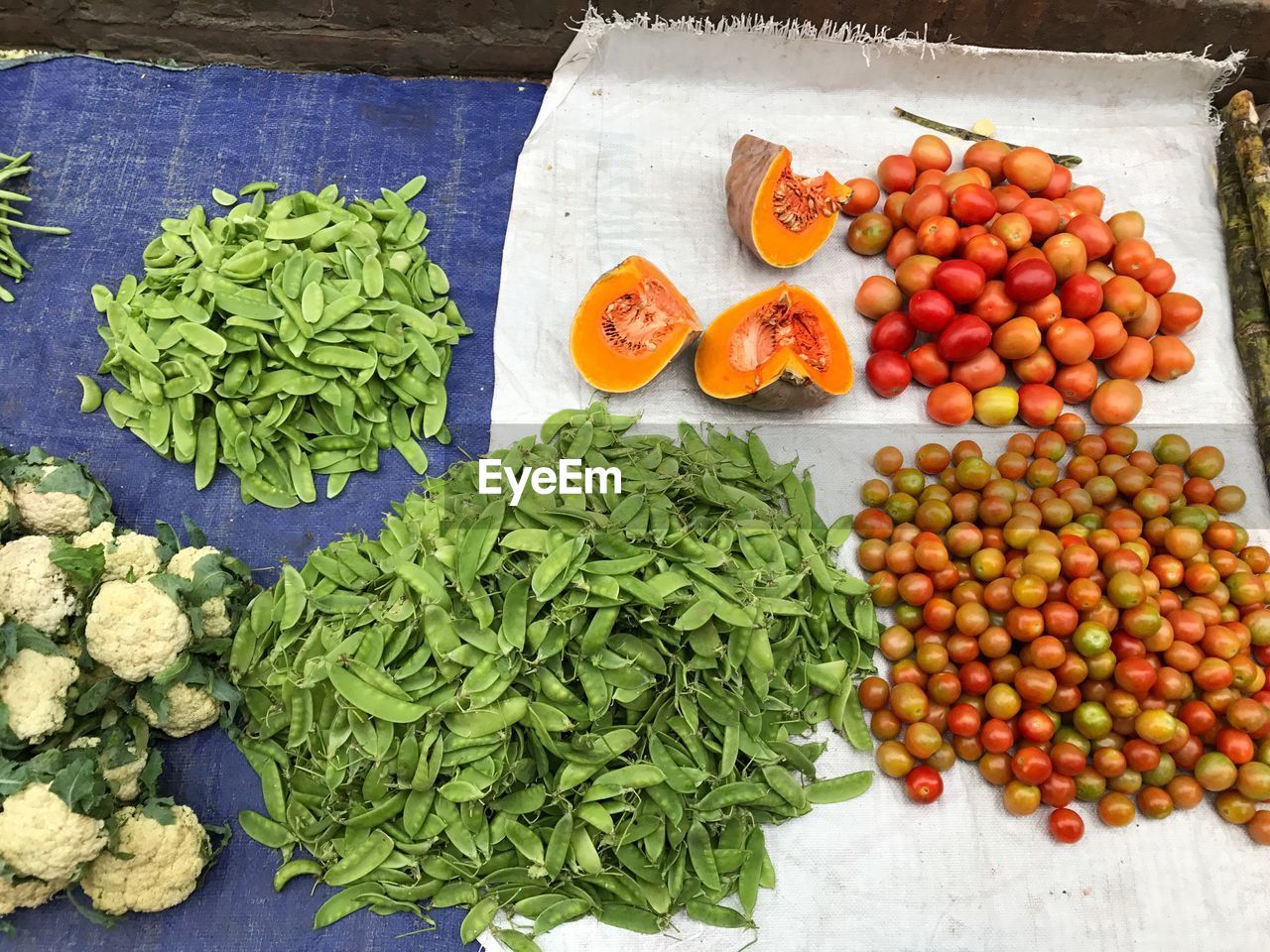 High angle view of food for sale at market stall