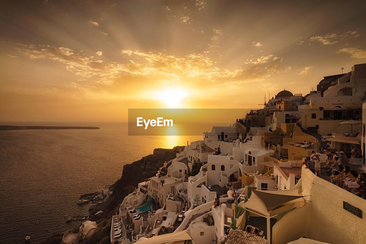 Panoramic view of sea against sky during sunset