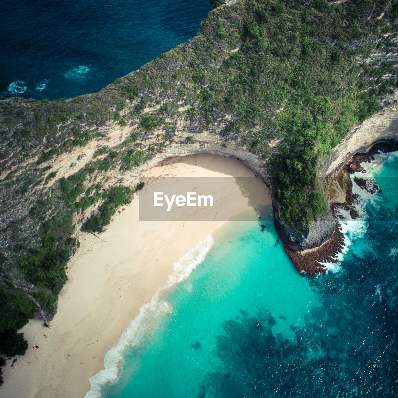 High angle view of beach