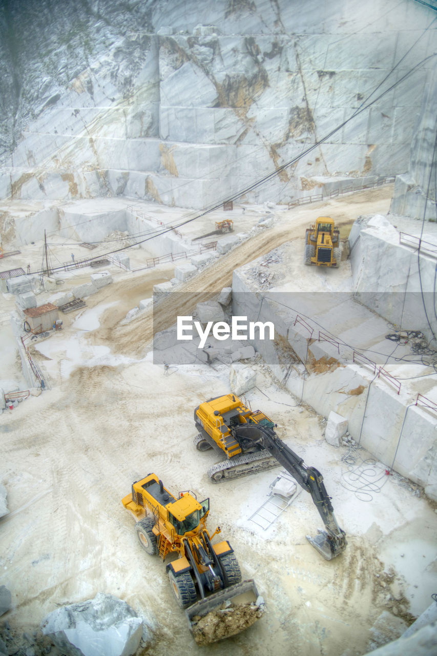 High angle view of quarry