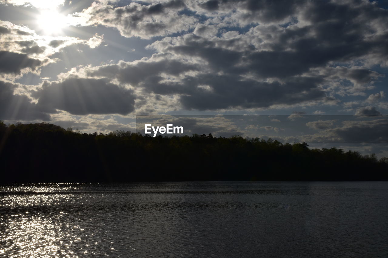 SCENIC VIEW OF LAKE BY TREES AGAINST SKY