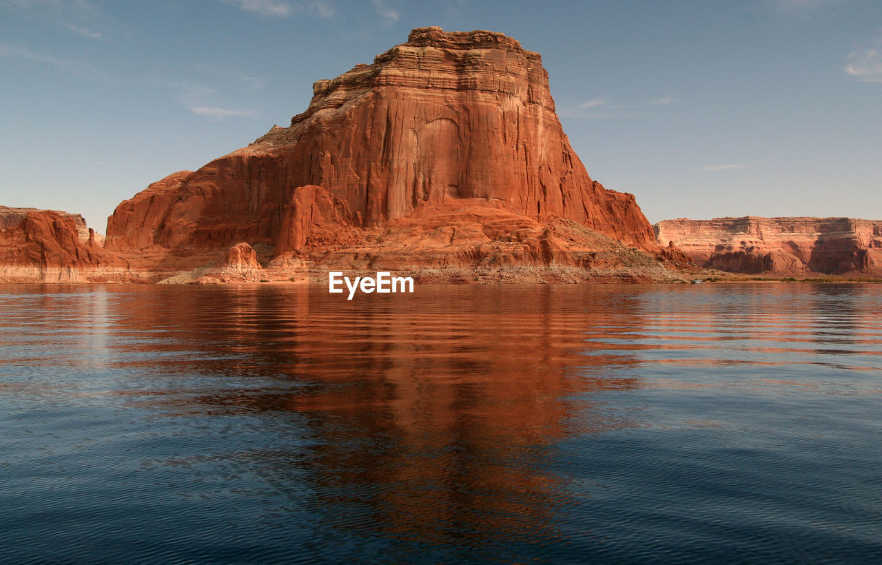 Scenic view of rock formation against sky