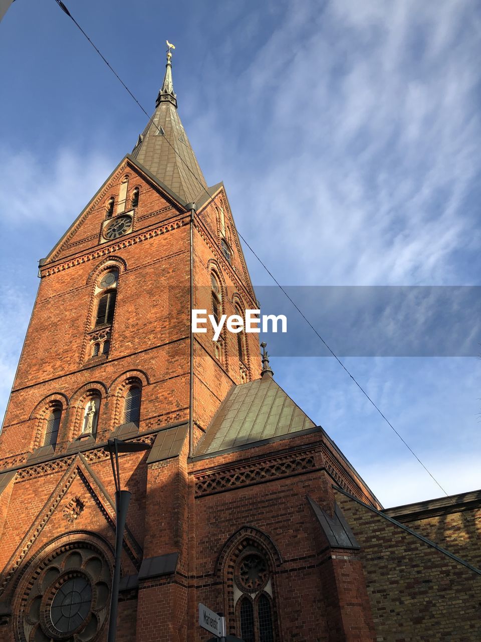 Low angle view of temple building against sky