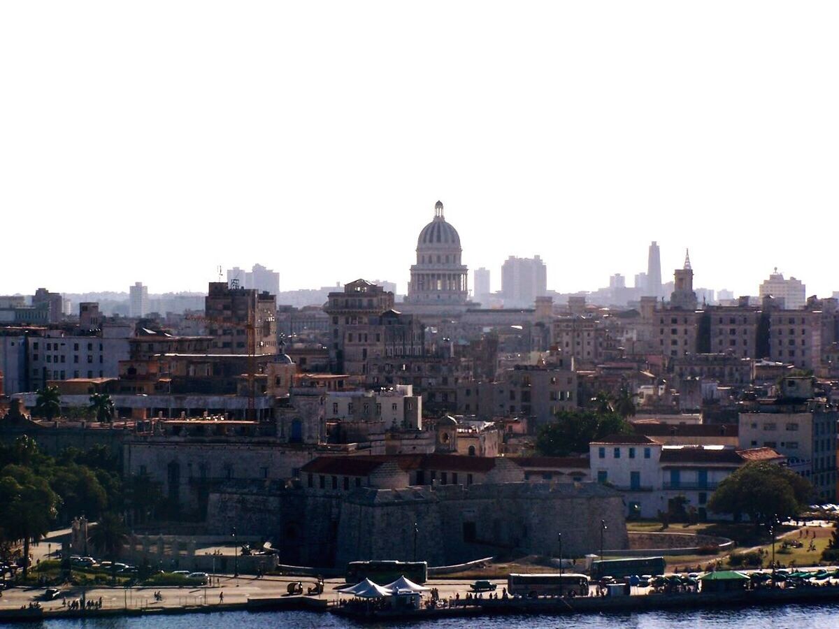 Cityscape against clear sky