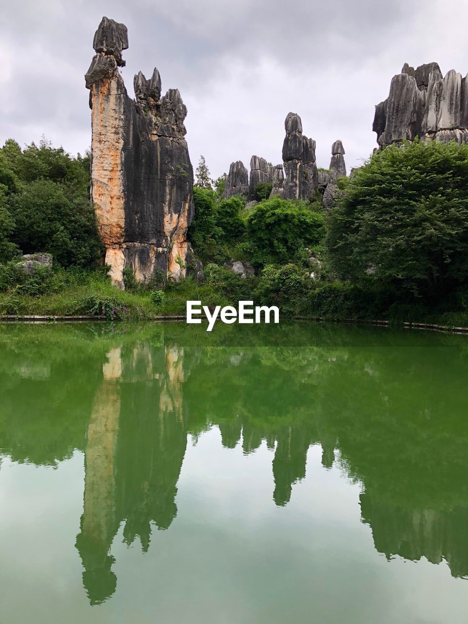 Reflection of building in lake