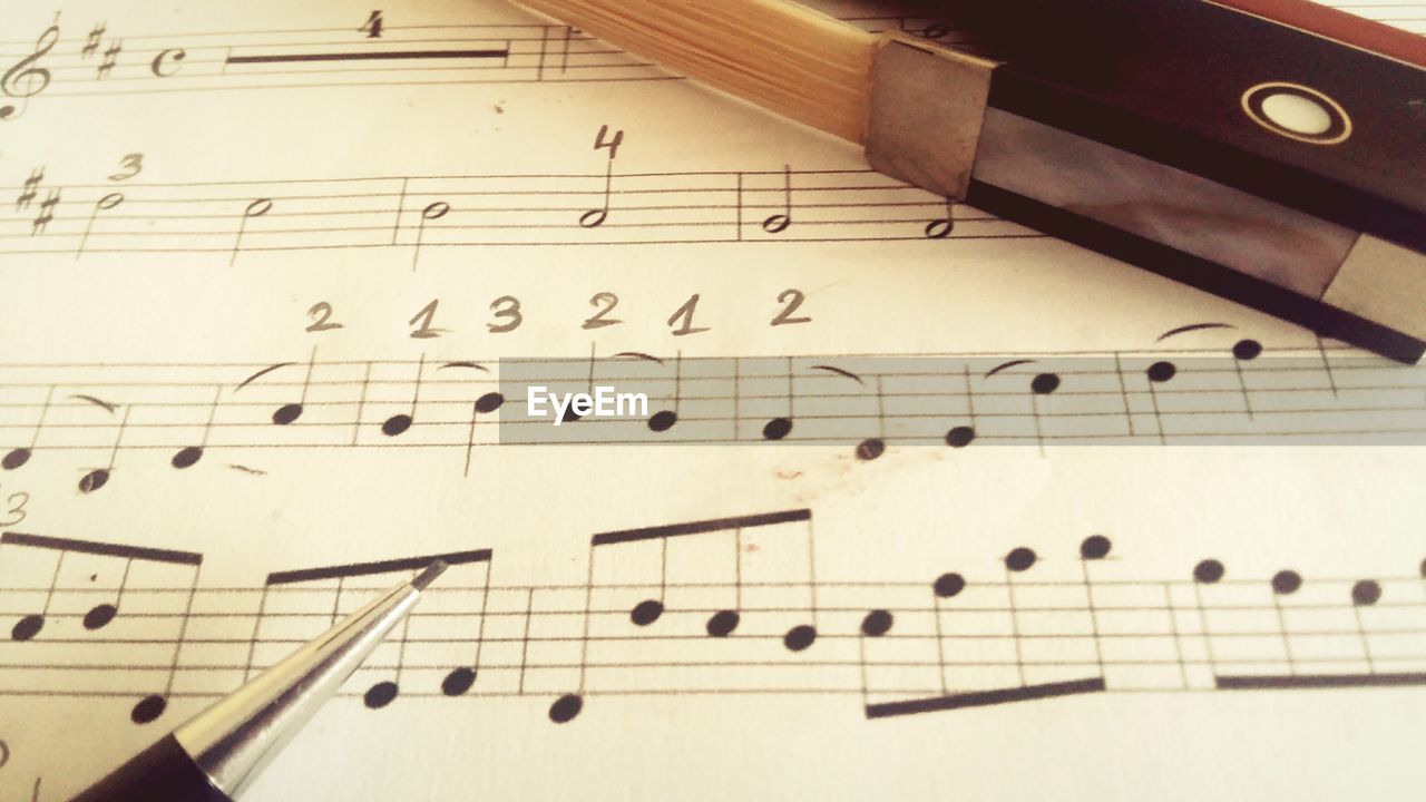 Close-up of musical note