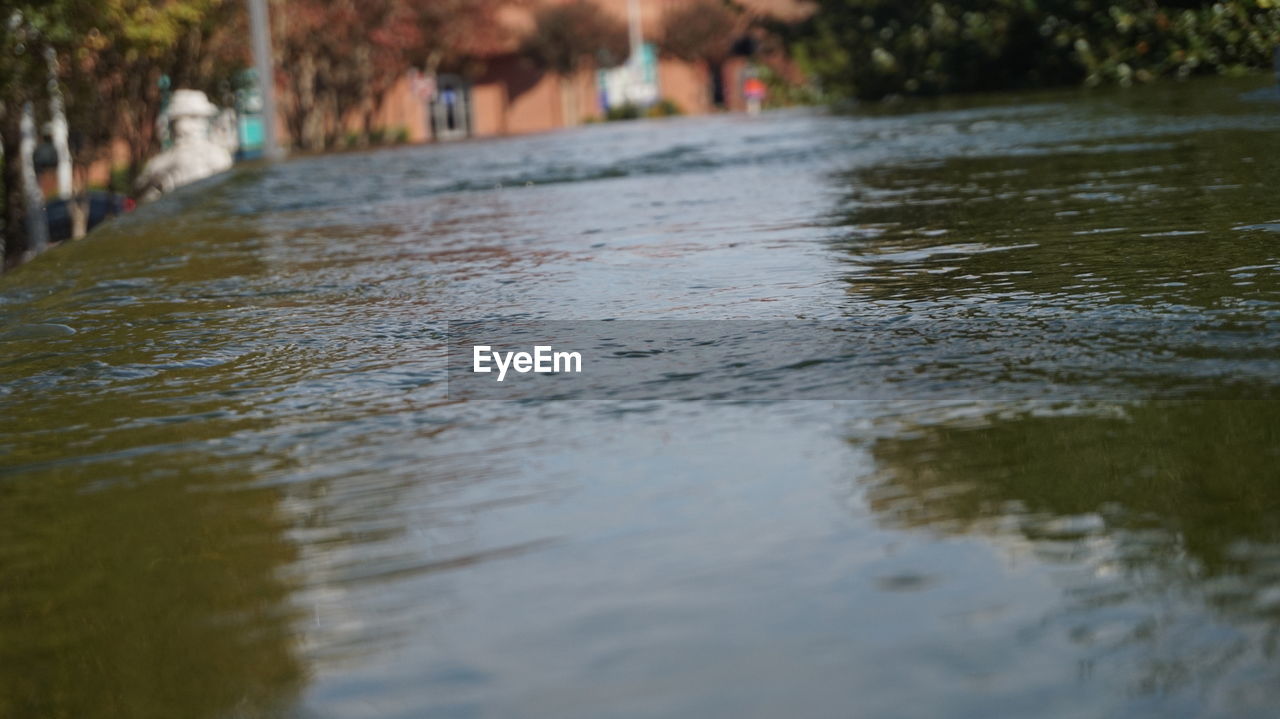 SURFACE LEVEL OF WATER FLOWING IN SUNLIGHT