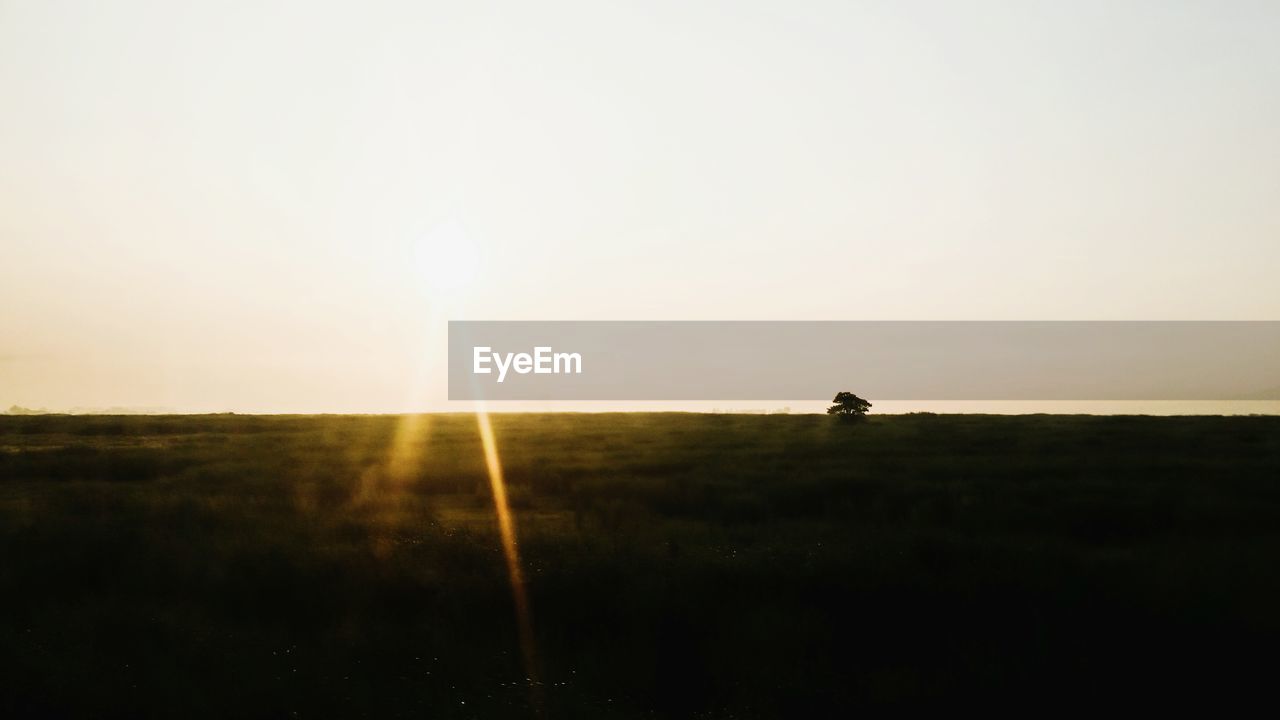 SILHOUETTE OF LANDSCAPE AT SUNSET