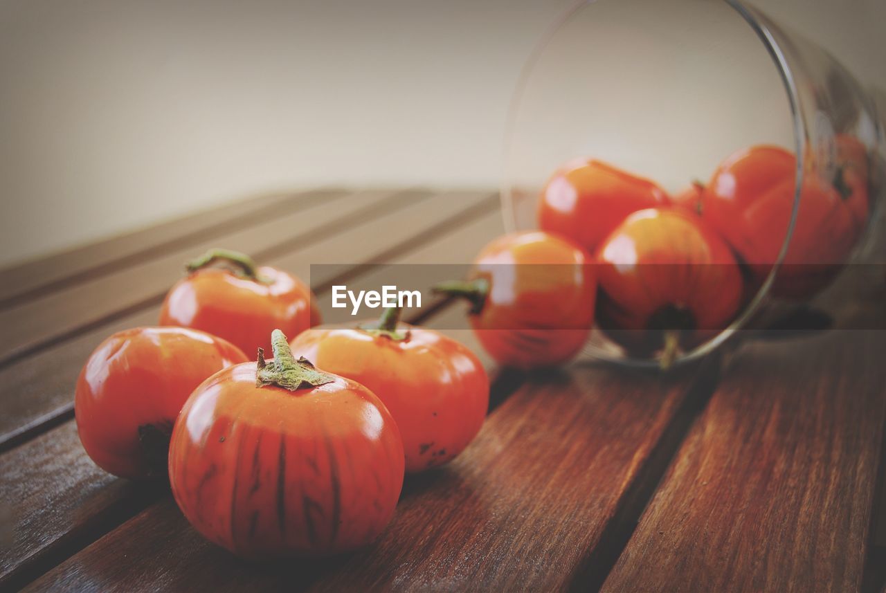 Close-up of tomatoes on table