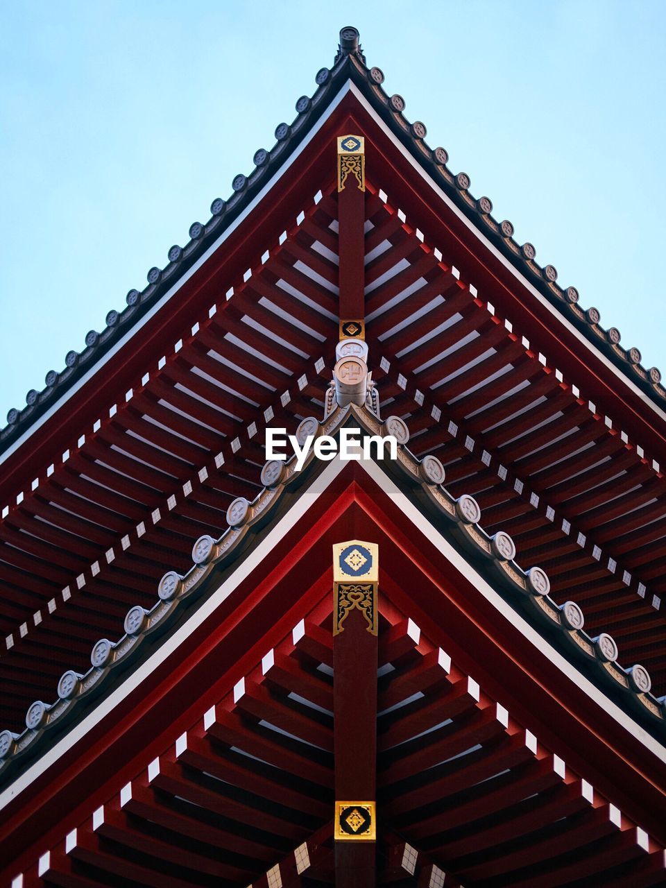 Low angle view of temple against sky