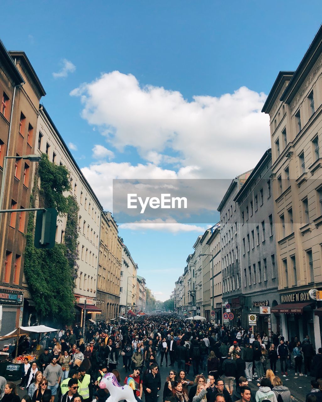 People on streets during may 1st in berlin