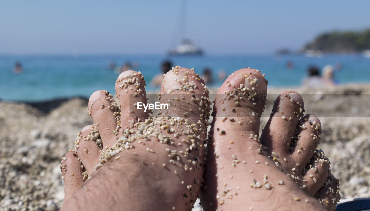 Low section of person on beach