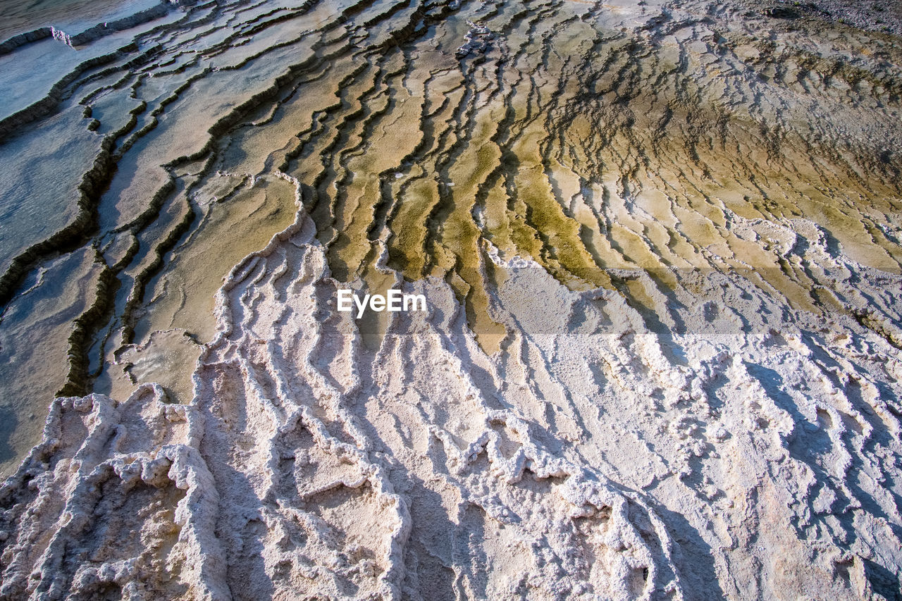 HIGH ANGLE VIEW OF SNOW ON LAND