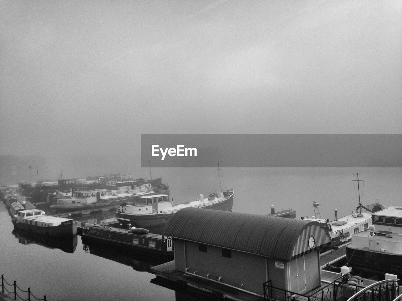 View of harbor against sky