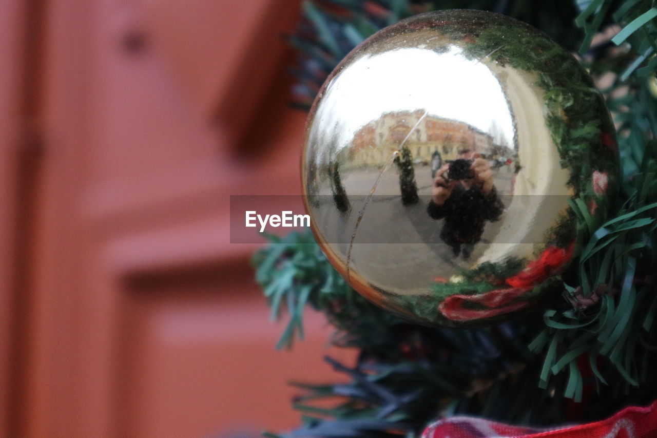 Close-up of christmas ornament