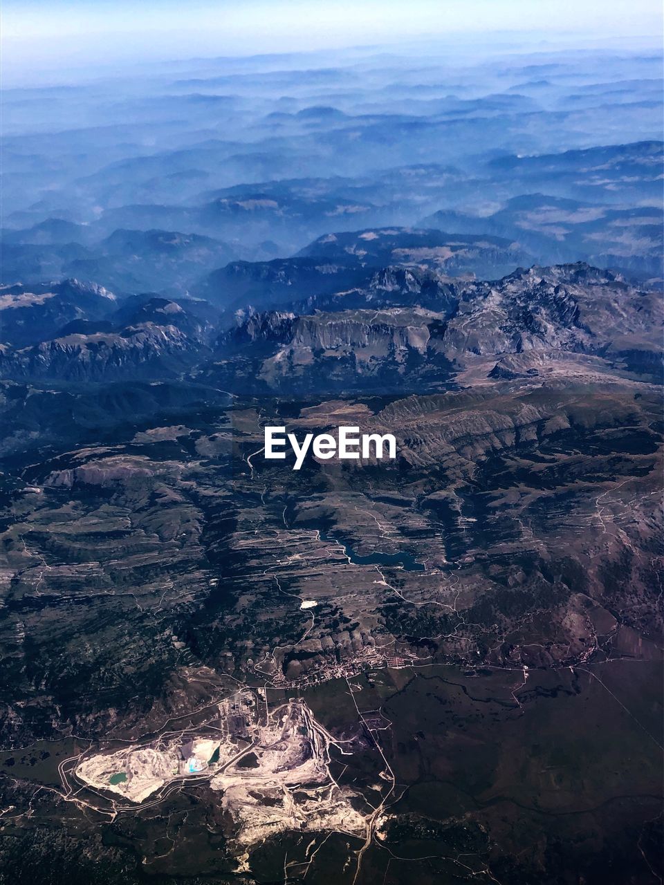 High angle view of dramatic landscape