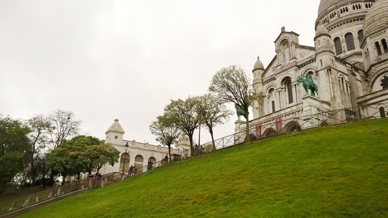 Low angle view of basilique du sacre coeur against clear sky