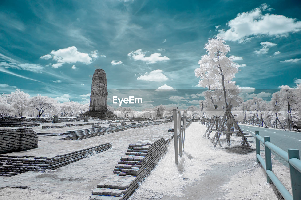 PANORAMIC VIEW OF HISTORICAL BUILDING IN WINTER