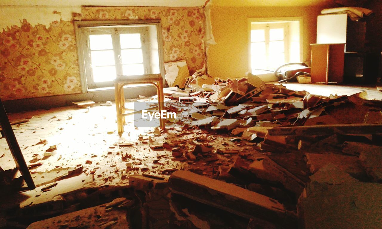 Interior of abandoned house