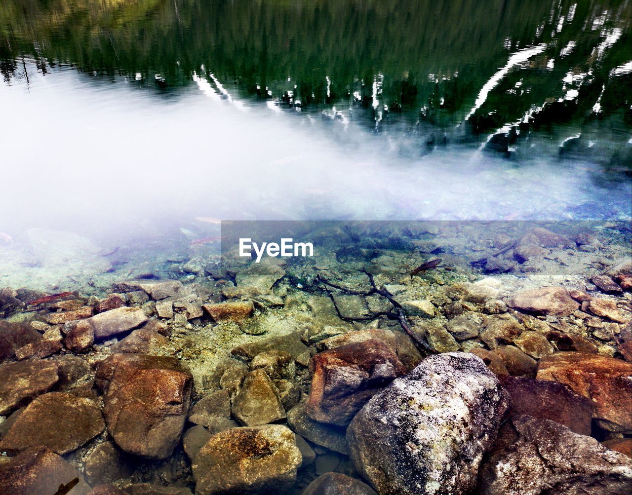 Rocks in lake