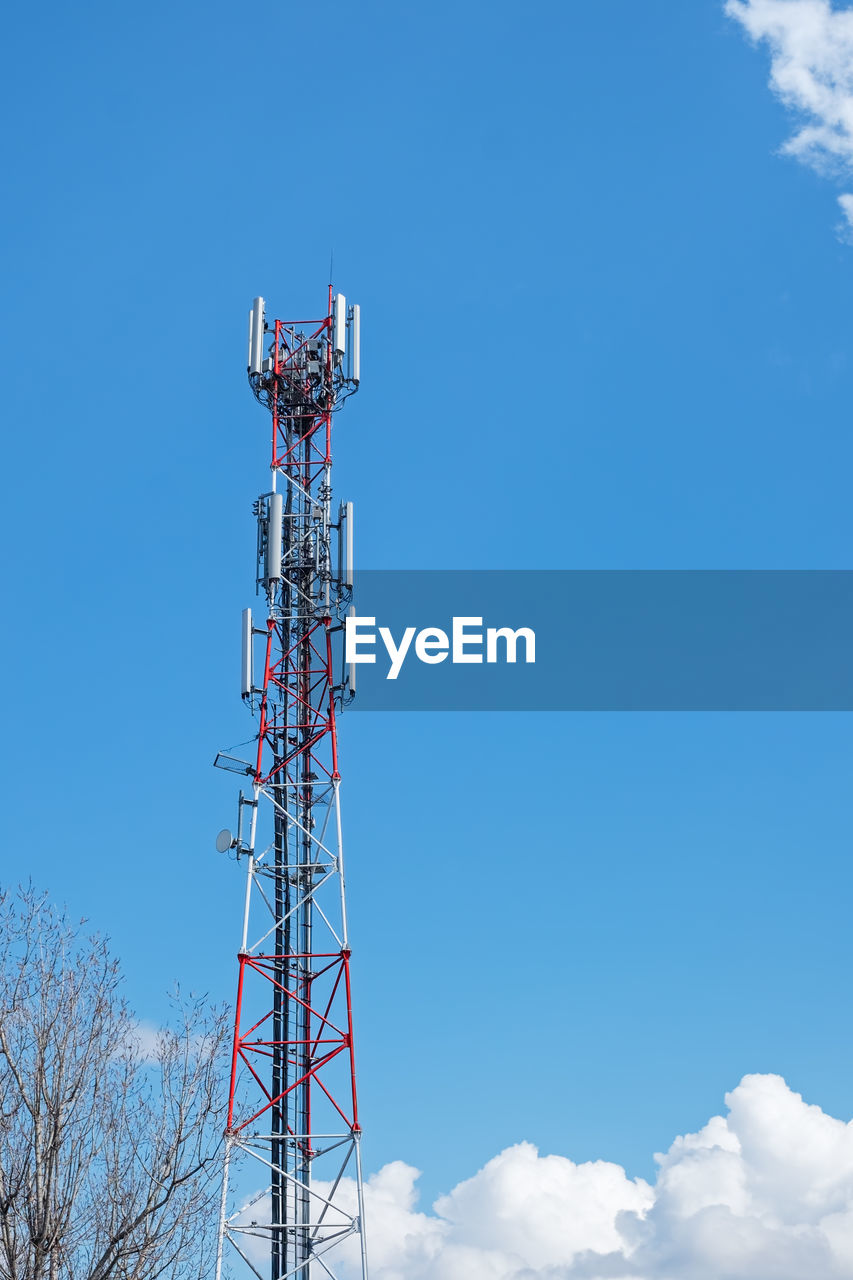 Telecomunication tower  antenna  over blue sky