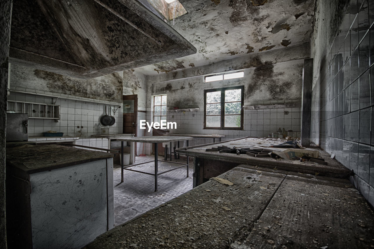 Empty abandoned kitchen