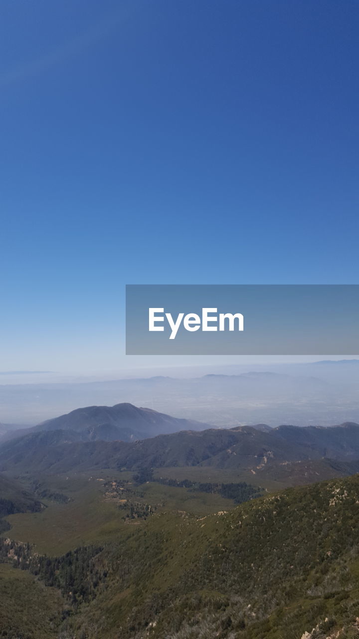 Aerial view of landscape against clear sky